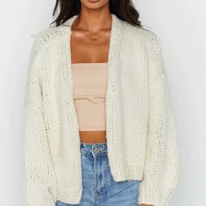 Beginning Boutique Bad Habits Cream Knit Cardigan Sweater